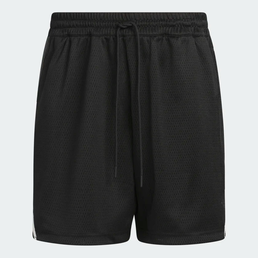 AA-Y19 (Adidas basketball mesh shorts black/silver) 32294350 ADIDAS