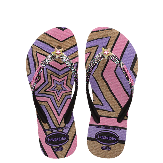 HA-KR5 (Kids slim glitter II 0090 black) 82291700 $40.00 HAVAIANAS