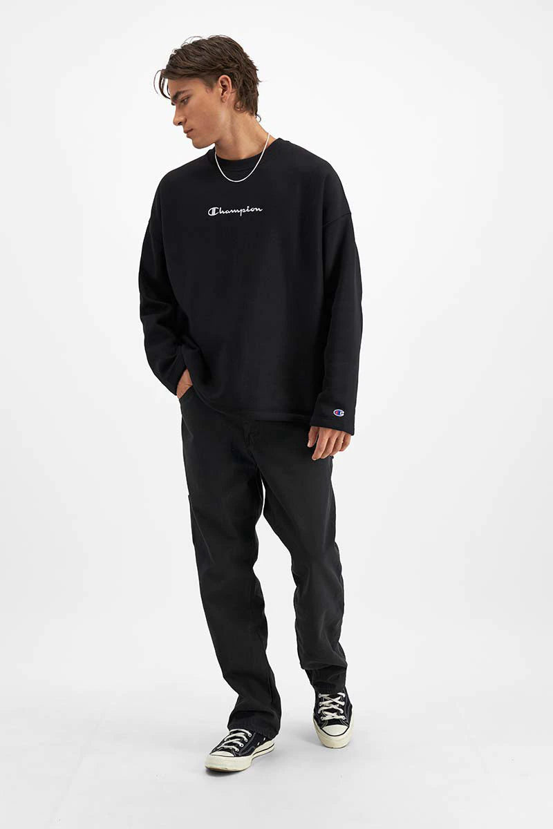 CA-O10 (Reverse weave relax hem crew black/black) 52295652 CHAMPION