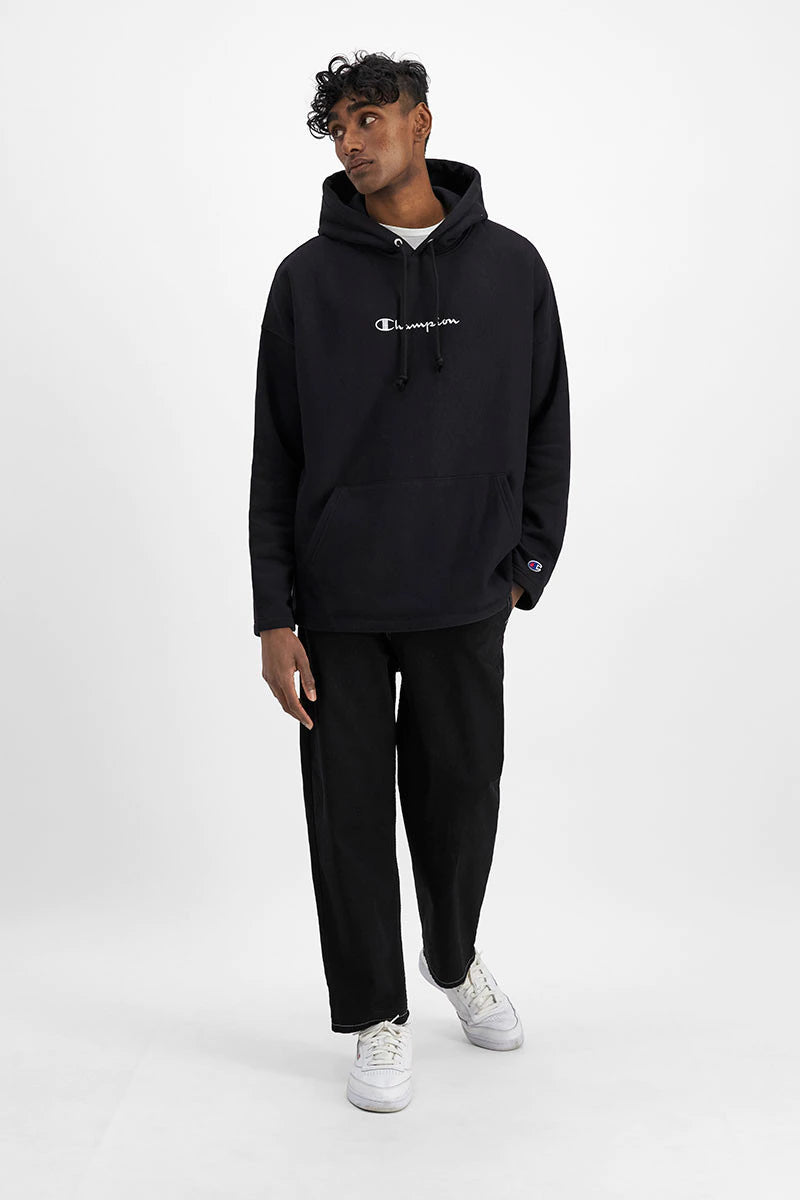 CA-Q10 (Reverse weave relax hem hoodie black) 52296087 CHAMPION