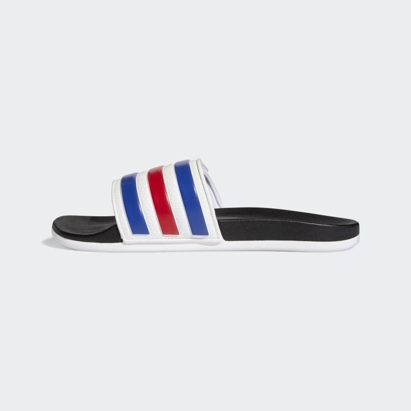 A-T60 (Adilette comfort adjustable strap cloud white/royal blue/scarlet red) 72193585 - Otahuhu Shoes
