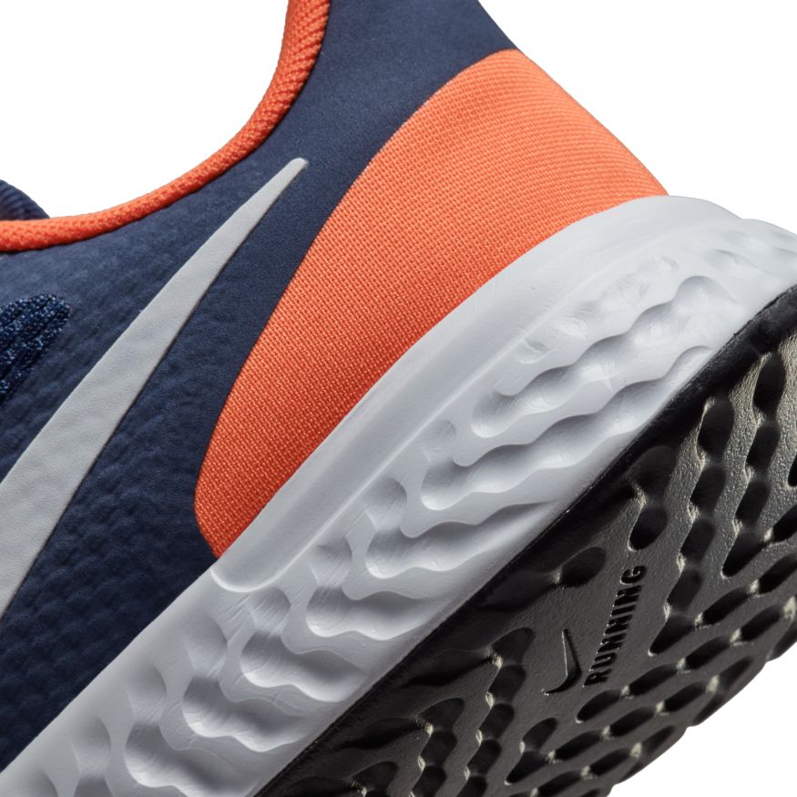 N-N124 (Nike revolution 5 Youth MIDNIGHT NAVY/WHITE-ORANGE) 102194348 NIKE