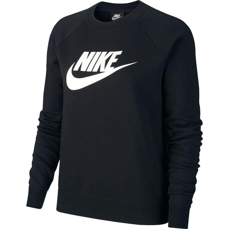 NA-P30 (W nike sportswear essential fleece gx crew black/white) 52194348 - Otahuhu Shoes