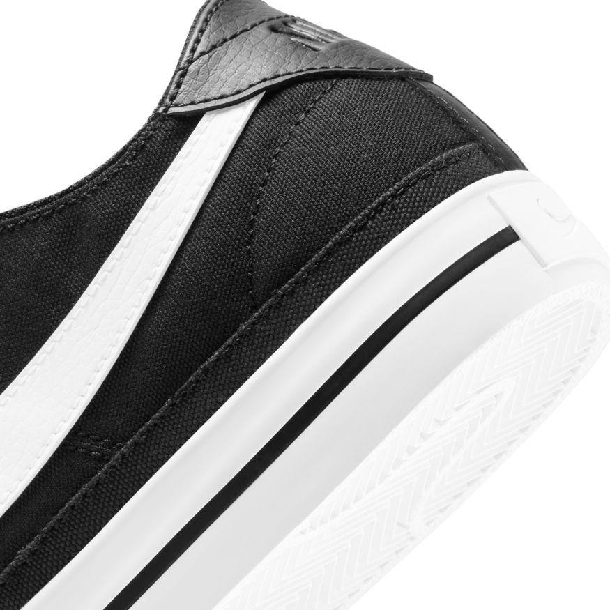 N-I122 (Nike court legacy canvas black/white) 72194604 - Otahuhu Shoes