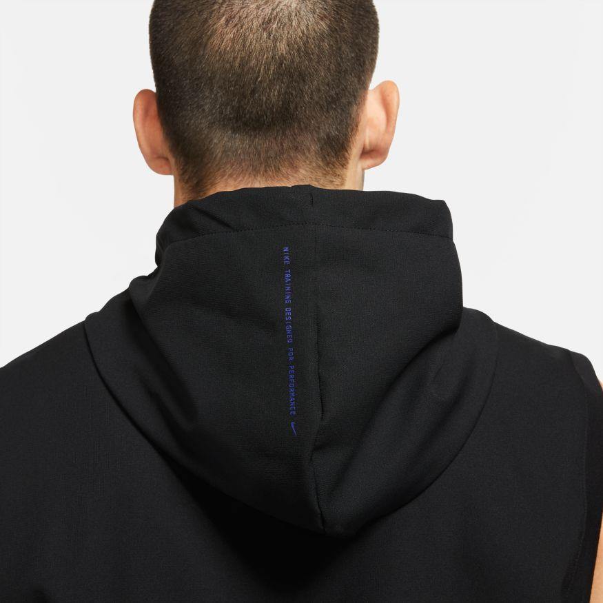 NA-O31 (M nike dry fit sleeveless graphic training hoodie black/white) 72194348 - Otahuhu Shoes