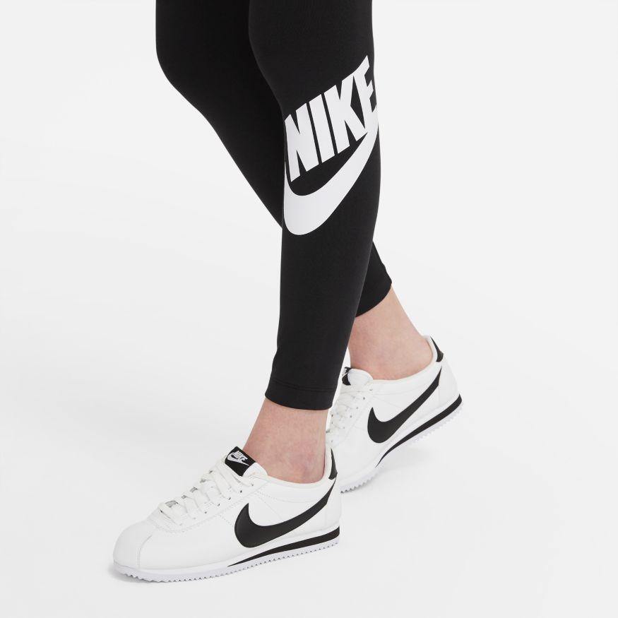 NA-E30 (W nike sportswear essential high rise legging black/white) 42193325 - Otahuhu Shoes