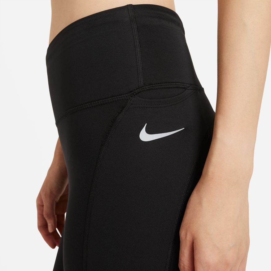 NA-J34 (Womens nike dry fit fast tight black/reflective silver) 22294092 NIKE