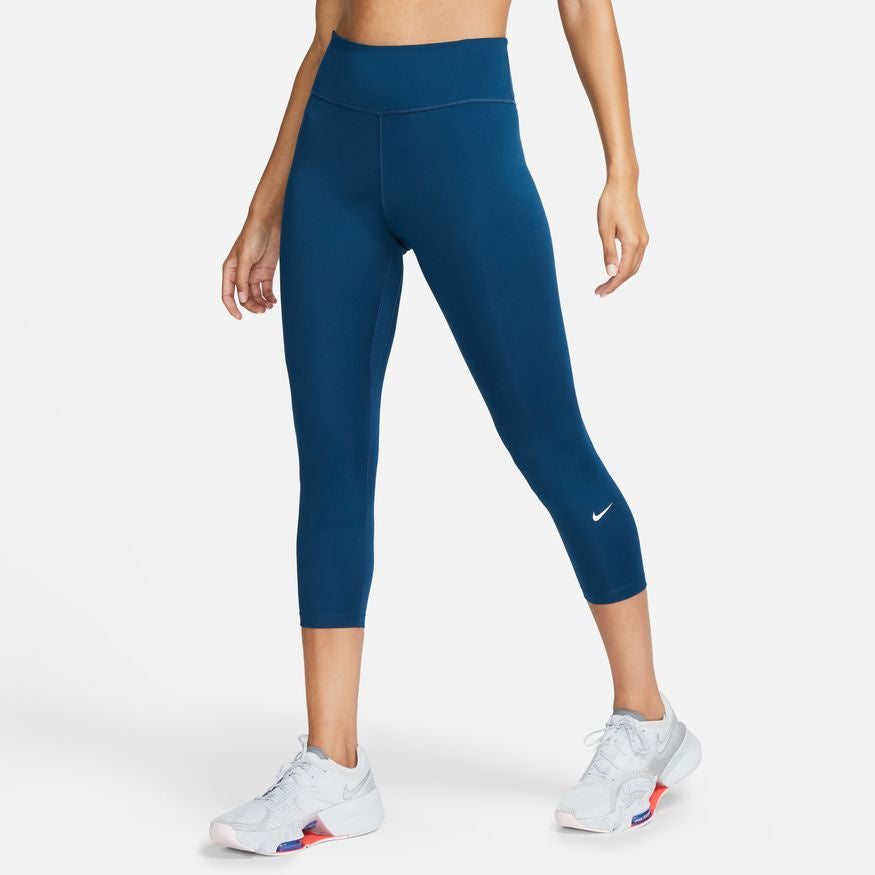 Nike One Dri-FIT Women's Mid-Rise Crop Tights - Blue