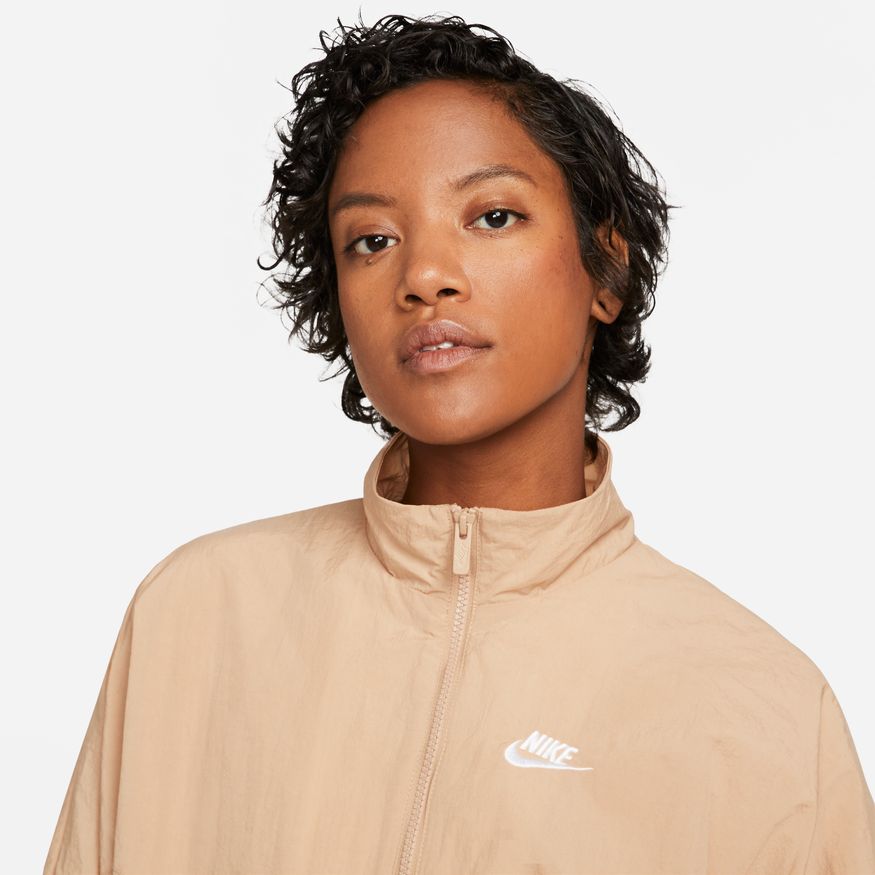 NA-B38 (Women nike sportswear essentialwindrunner woven jacket hemp/white) 72296905 NIKE