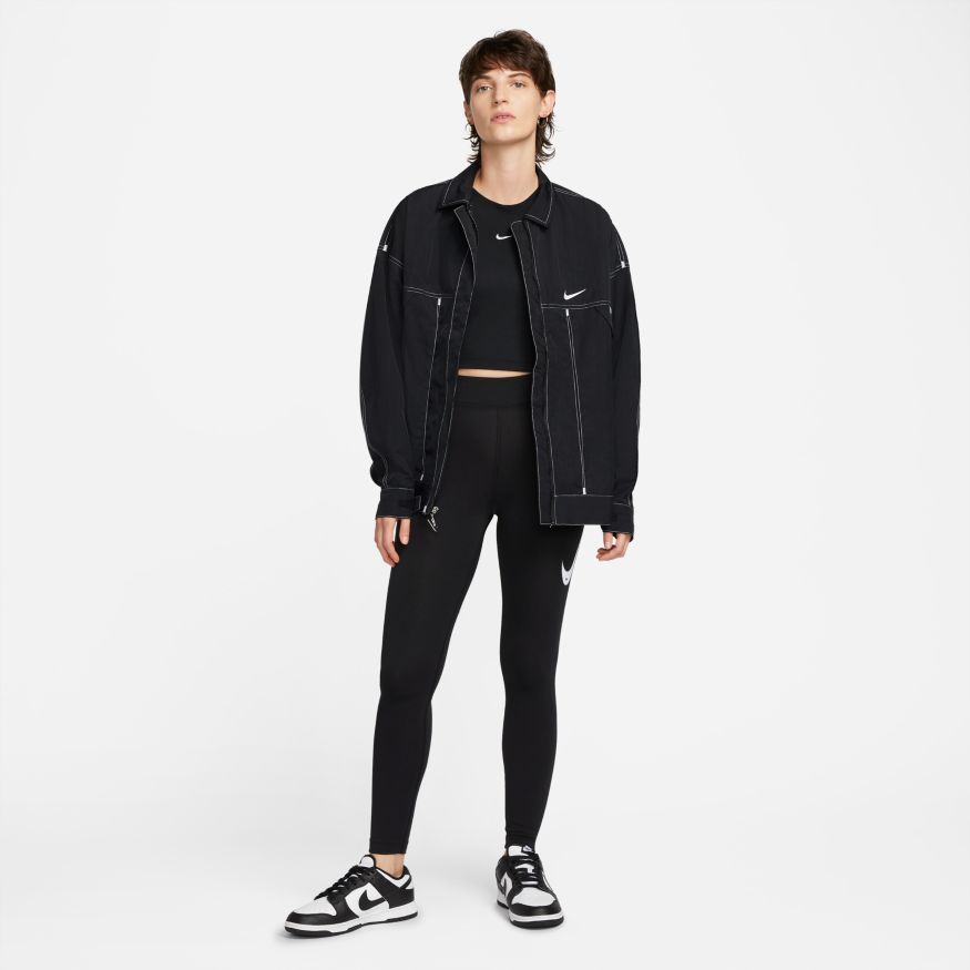 NA-U36 (W nike sportswear swoosh high rise leggings black/white) 32293325 NIKE