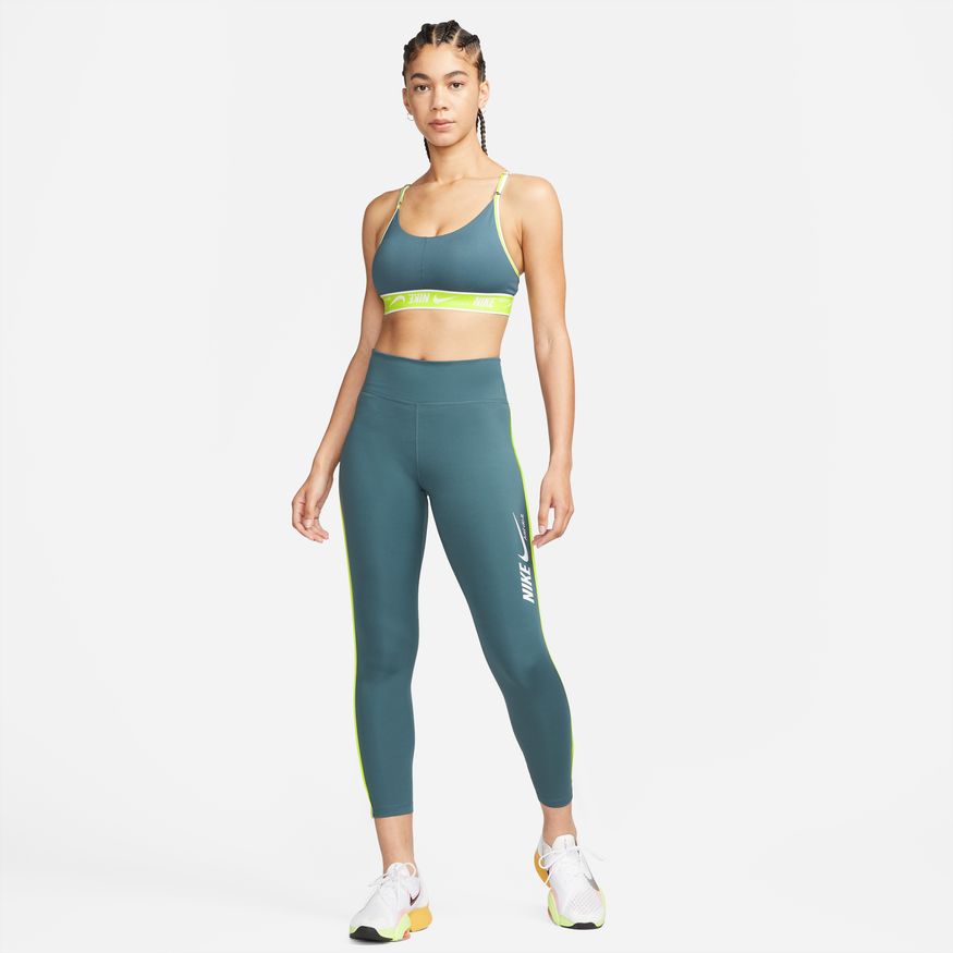 NA-S39 (Womens nike one drifit mid rise 7/8 tights ash green/atomic green/white) 92294348 NIKE