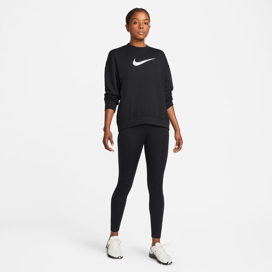 NA-R38 (Women nike drifit get fit graphic training crew/black/white) 82295115 NIKE