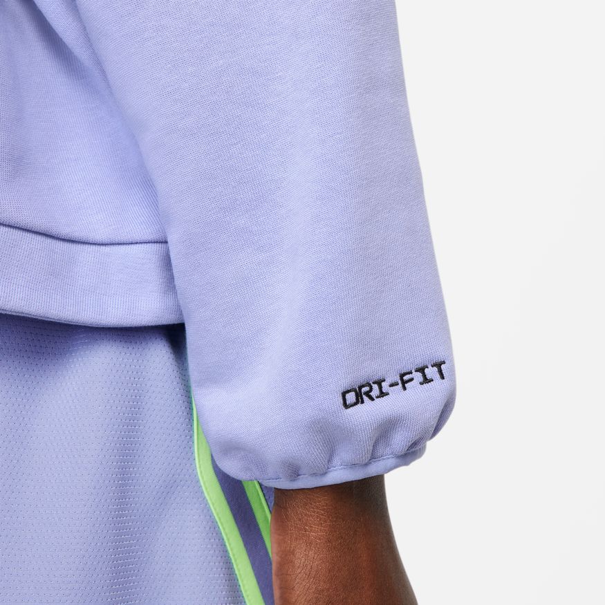 NA-V39 (Womens nike drifit basketball pullover hoodie light thistle/ghost green) 92297673 NIKE