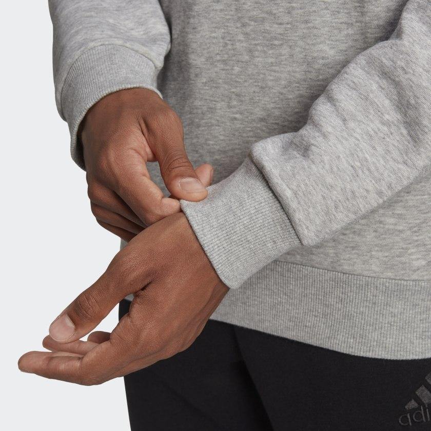 AA-W10 (Essential big logo sweatshirt crew medium grey heather/black) 62194095 - Otahuhu Shoes