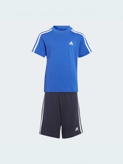 AA-U21 (Adidas essentials 3-stripes tee Shoes set shorts Otahuhu lucid semi & blue) –