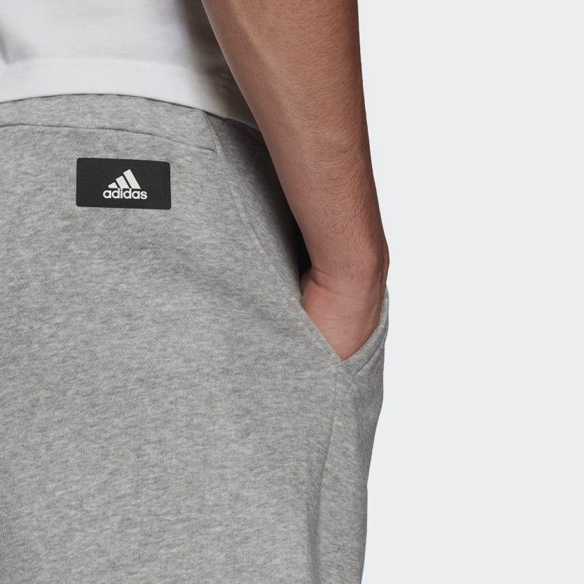AA-T13 (Adidas mens futures icon 3 bar shorts medium heather grey/black) 22293070 ADIDAS