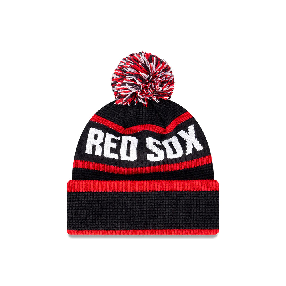 NEC-P38 (Knit medium boston red sox Q222 waffle wordmark beanie osfm) 62292450 NEW ERA
