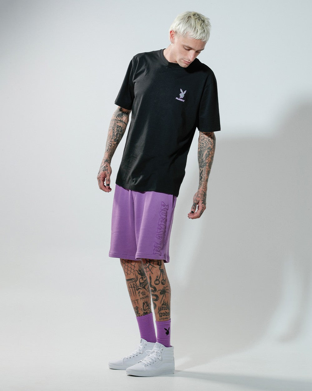 PBA-D (Linear classic bunny stack original fit short sleeve tee black) 122193045 PLAY BOY