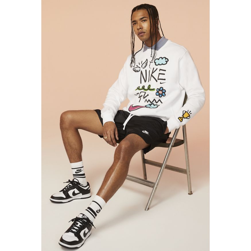 NA-M36 (M nike club woven lined flow shorts black/white) 32293069 NIKE