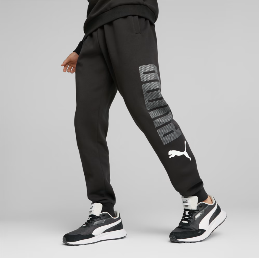 Puma essentials sales black sweatpants