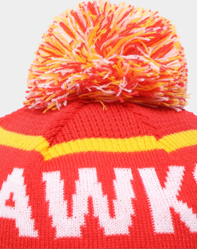 NEC-H37 (Knit medium Atlanta hawks Q222 waffle wordmark beanie osfm) 52292450 NEW ERA
