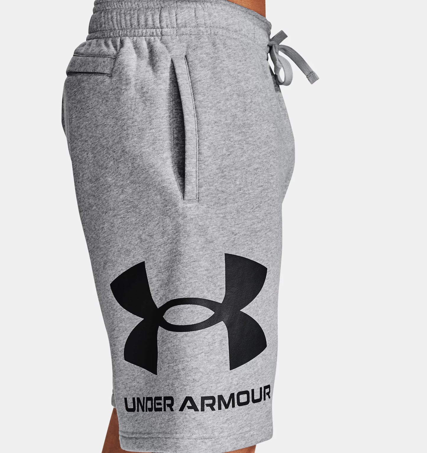 UAA-D4 (Under armour mens rival fleece short mod gray/light heather/black) 112192921 UNDER ARMOUR