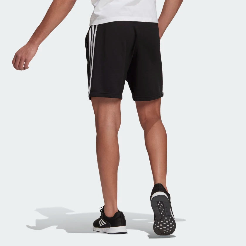 AA-T15 (Adidas essentials french terry 3-stripe shorts black/white) 112292815 ADIDAS