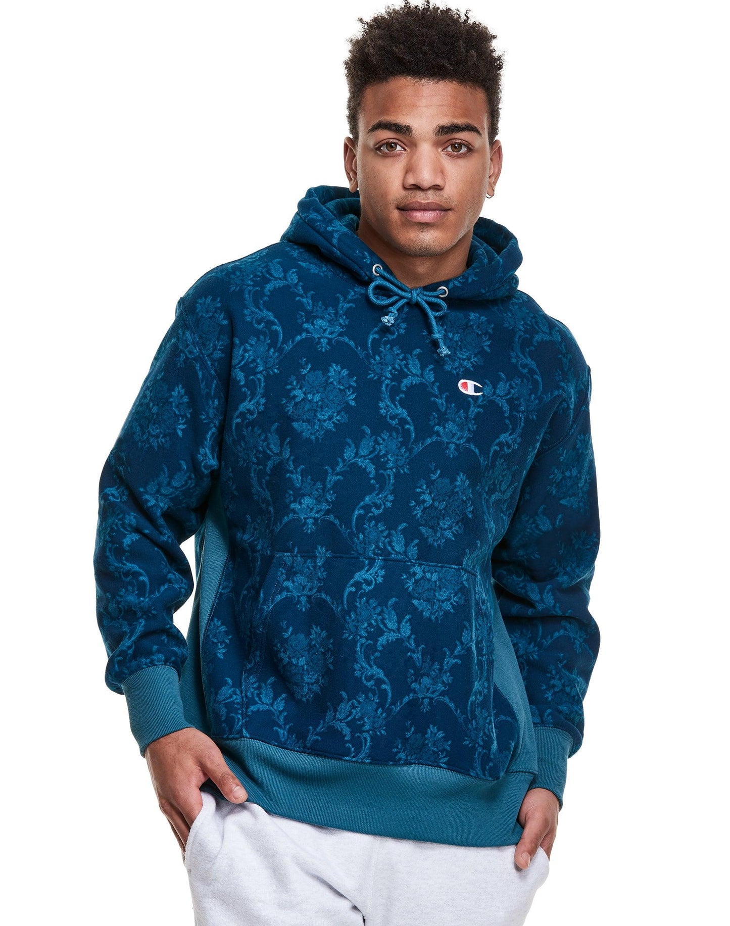 CA-S9 (Reverse weave aop brocade hoodie prestige blue) 112196521 CHAMPION