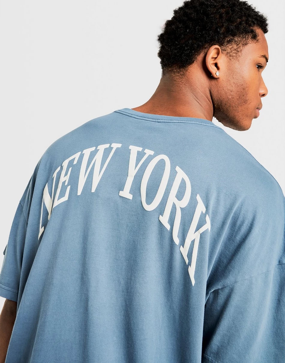 MJA-M8 (Majestic sunbleached multi logo oversize yankees vintage indigo) 122293478 MAJESTIC
