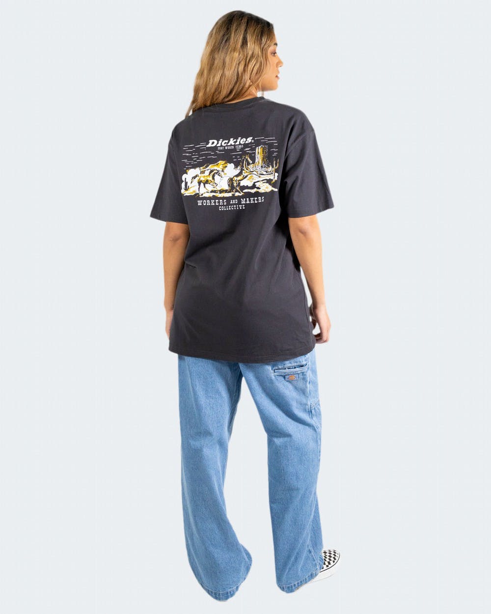 D-V4 (Dickies horses classic fit short sleeve tee charcoal) 122292900 DICKIES