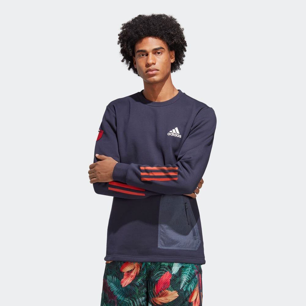 AA-N19 (Adidas french rugby lifestyle sweat crewneck legend ink