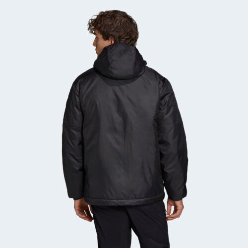 AA-I21 (Adidas essentials insuated hooded jacket black/white) 72397694 ADIDAS