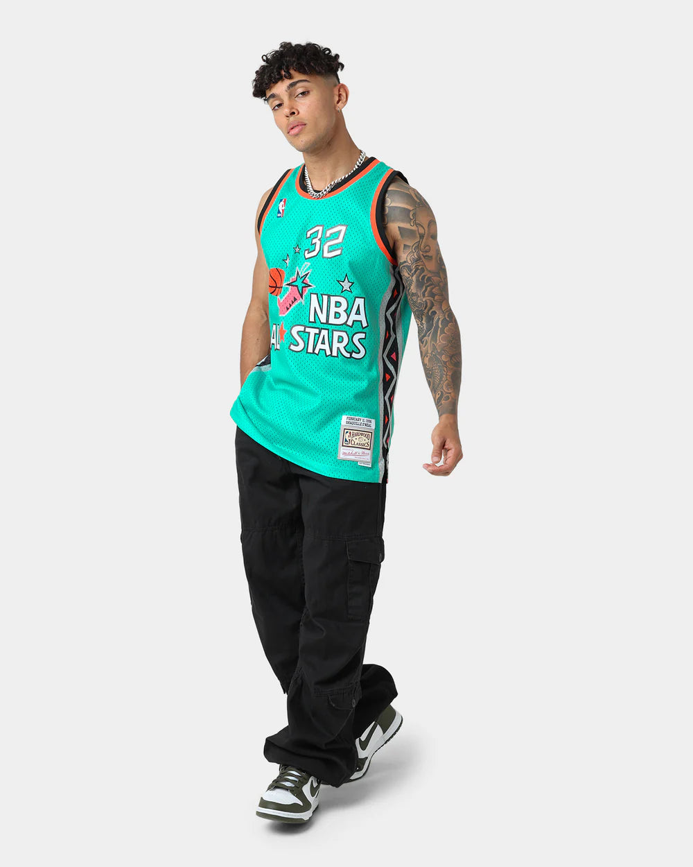 MNA-C50 (Mitchell and ness nba swingman all stars shaquille o'neal 96 jersey teal) 12698260