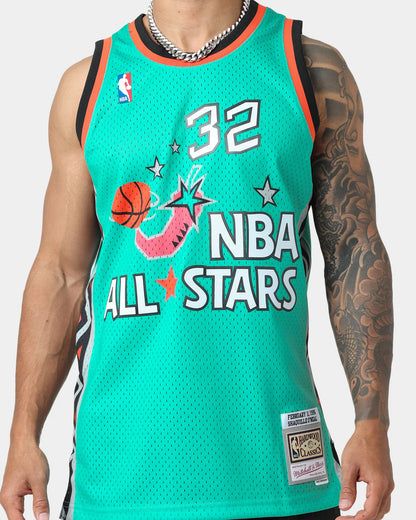 MNA-C50 (Mitchell and ness nba swingman all stars shaquille o'neal 96 jersey teal) 12698260