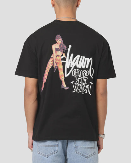 SSA-B (S/Double choose your weapon heavy weight tee washed black) 122593043