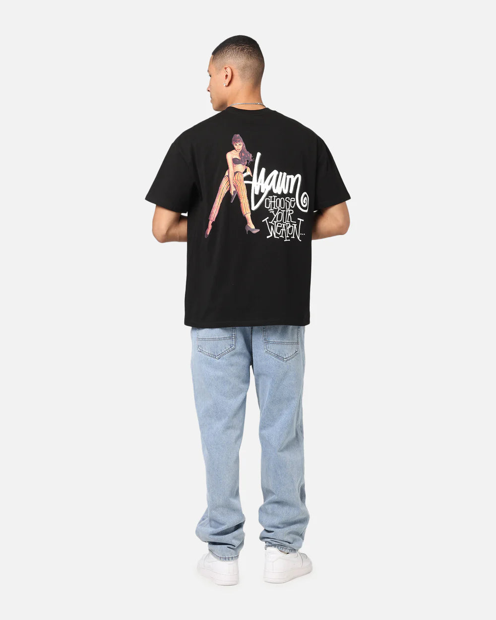 SSA-B (S/Double choose your weapon heavy weight tee washed black) 122593043