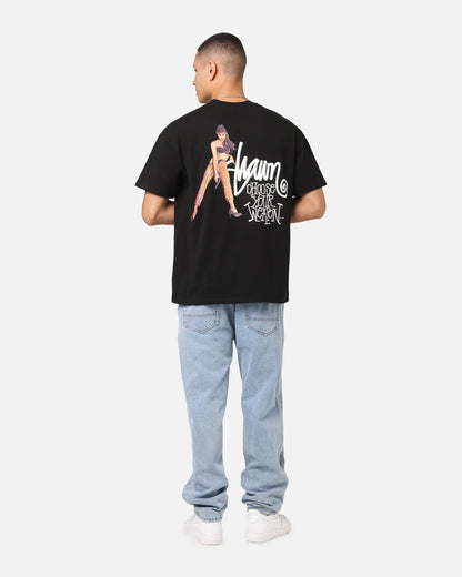 SSA-B (S/Double choose your weapon heavy weight tee washed black) 122593043