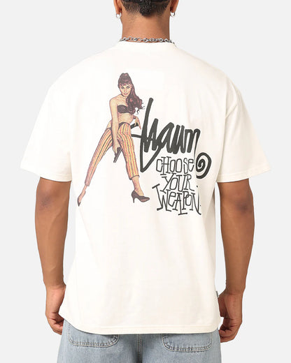 SSA-A (S/Double choose your weapon heavy weight tee washed white) 122593043