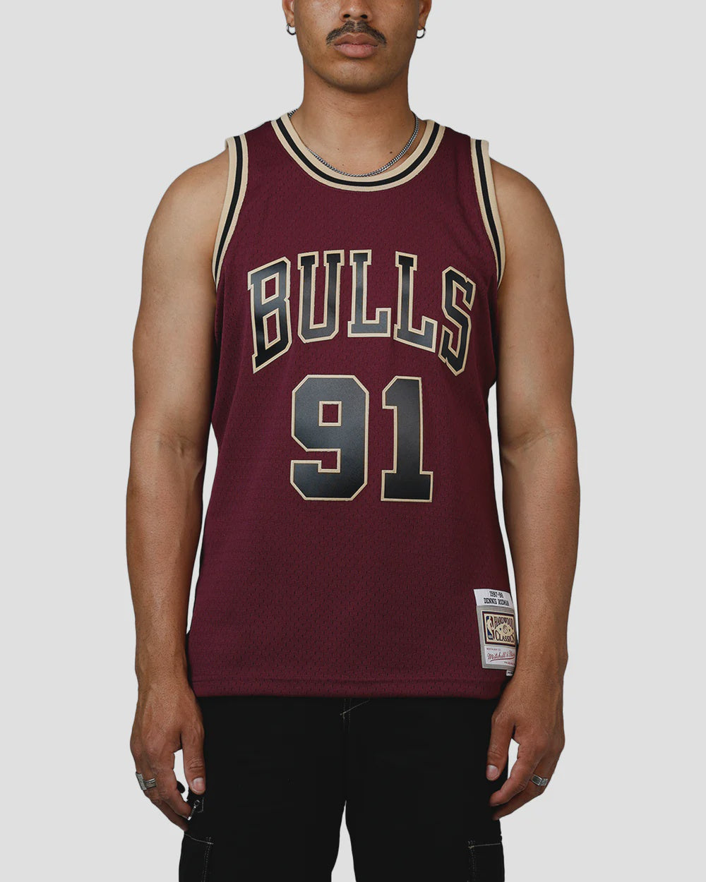 MNA-Z47 (Mitchell & ness bulls rodman burgundy swingman jersey) 102598260