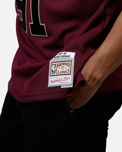 MNA-Z47 (Mitchell & ness bulls rodman burgundy swingman jersey) 102598260