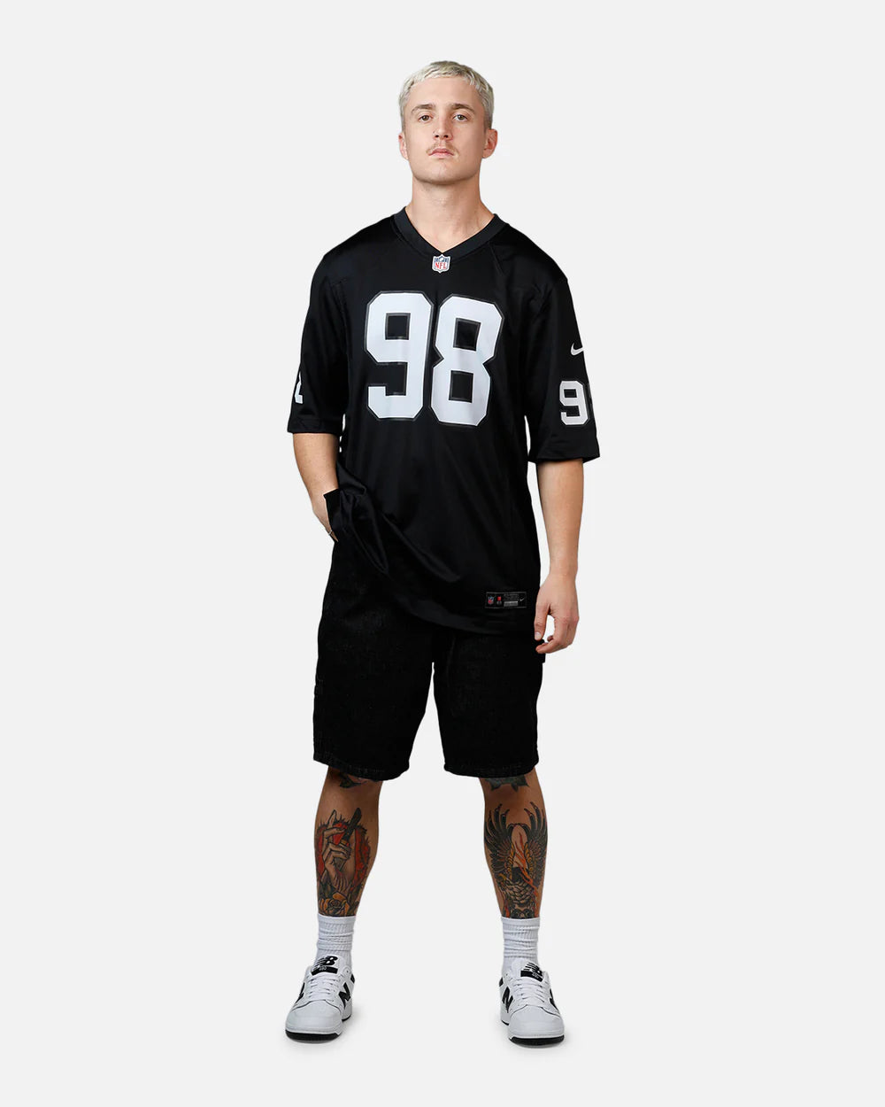 NA-U47 (Nike las vegas raiders maxx crosby #98 jersey black) 102598260