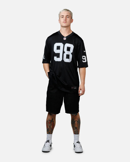 NA-U47 (Nike las vegas raiders maxx crosby #98 jersey black) 102598260