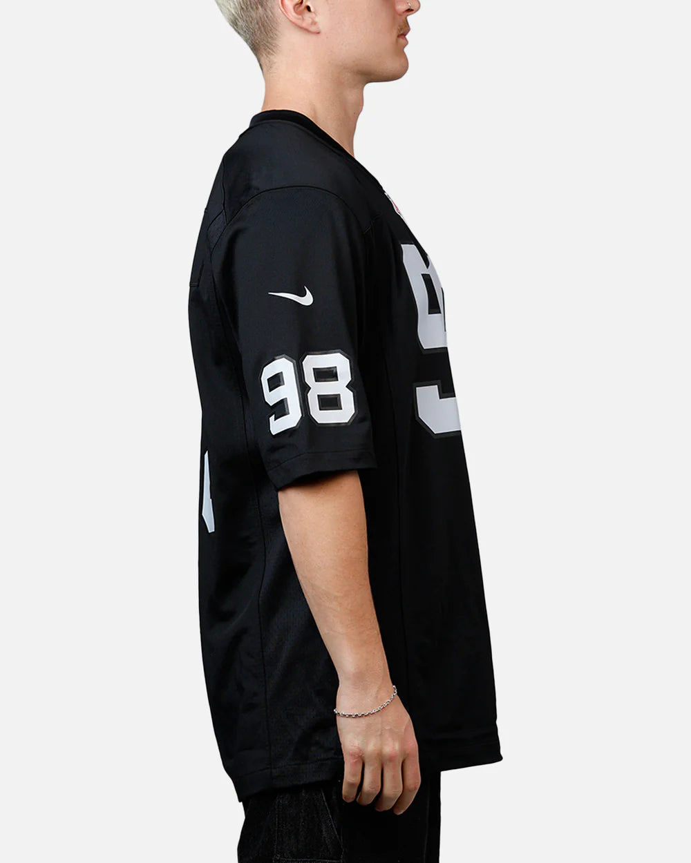 NA-U47 (Nike las vegas raiders maxx crosby #98 jersey black) 102598260