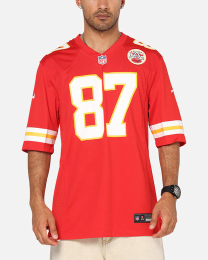 NA-Z47 (Nike Kansas City Chiefs Travis Kelce #87 Game Jersey Gym Red) 102598261