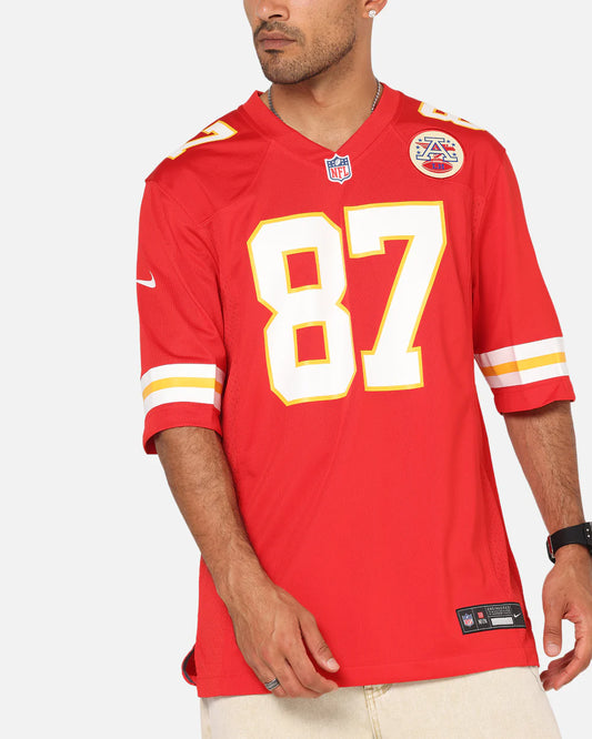NA-Z47 (Nike Kansas City Chiefs Travis Kelce #87 Game Jersey Gym Red) 102598261