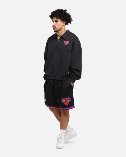 MNA-V47 (Mitchell & ness new york knicks boxy 1/4 zip crew faded black)102595217