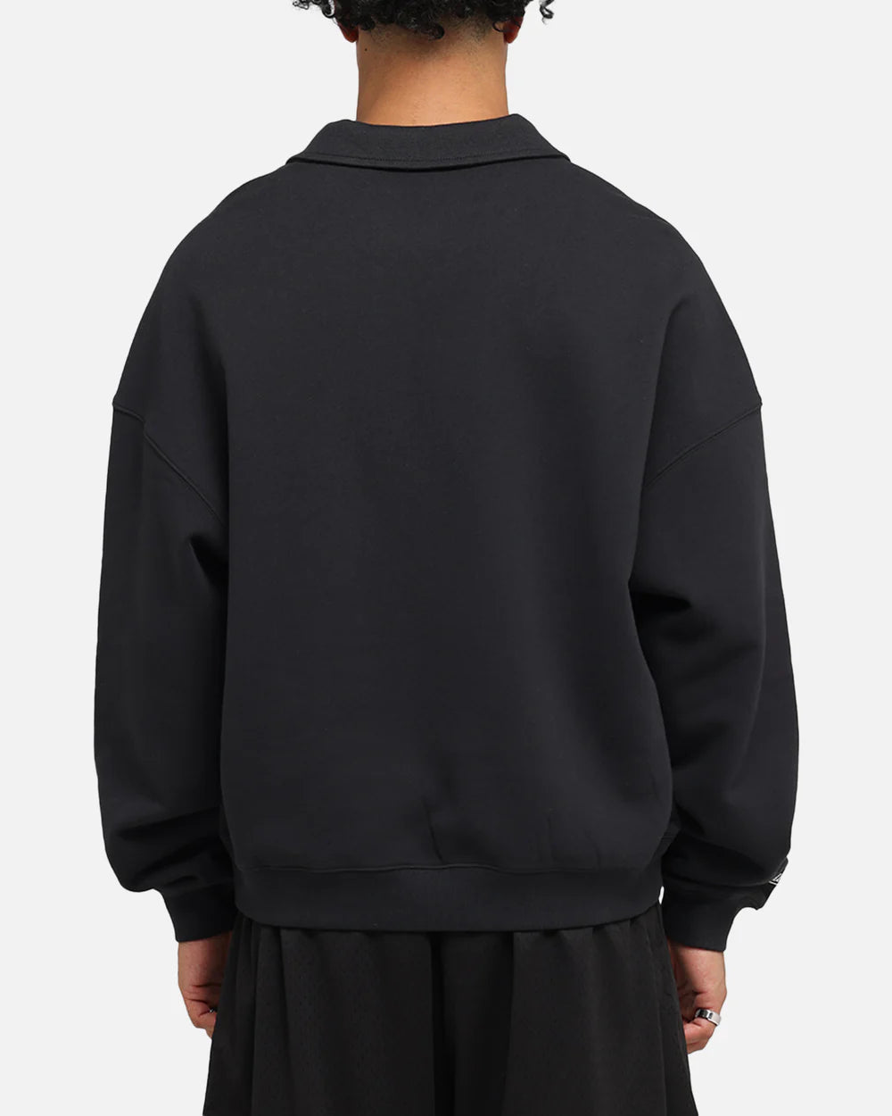 MNA-V47 (Mitchell & ness new york knicks boxy 1/4 zip crew faded black)102595217