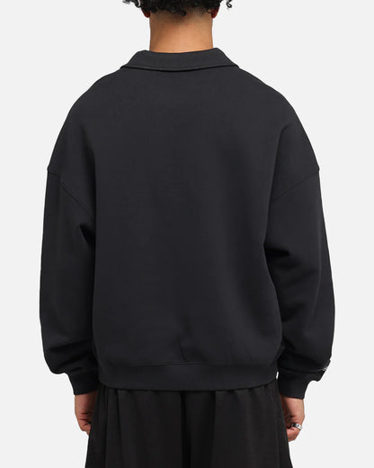 MNA-V47 (Mitchell & ness new york knicks boxy 1/4 zip crew faded black)102595217