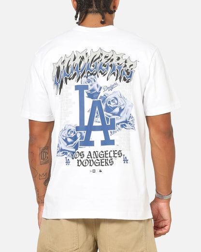 NEA-J12 (New era los angeles dodgers trend pop grunge rose short sleeve oversized t-shirt white) 102594000