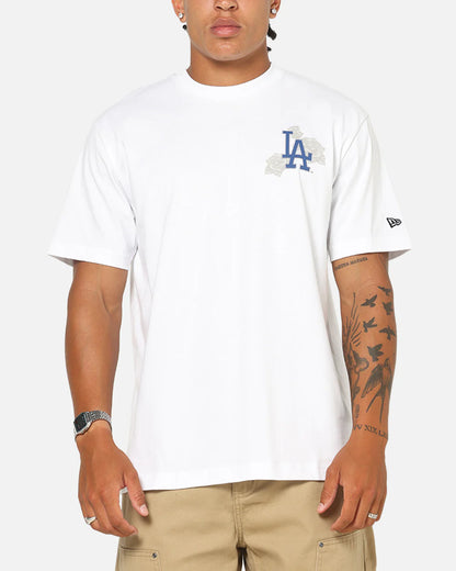 NEA-J12 (New era los angeles dodgers trend pop grunge rose short sleeve oversized t-shirt white) 102594000